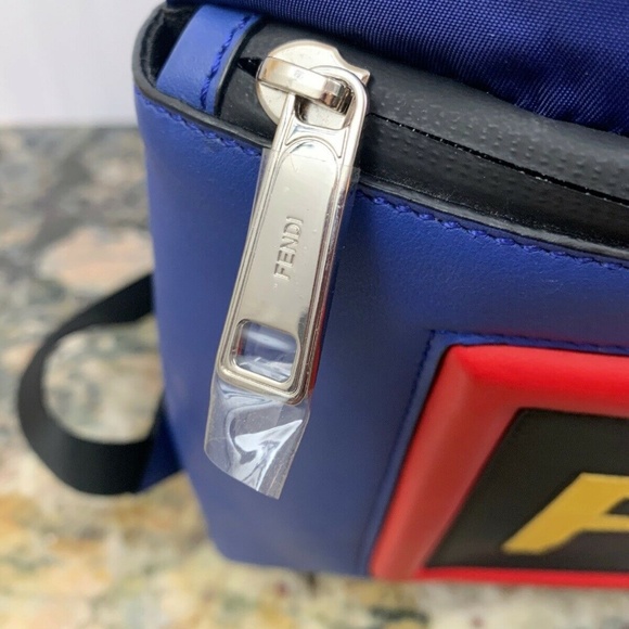 Fendi Monster Drawstring Nylon / Leather Backpack - Picture 2 of 8